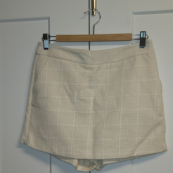 NWT Zara TEXTURED PLAID SKORT ECRU 7484/027 Size S - Picture 3 of 12